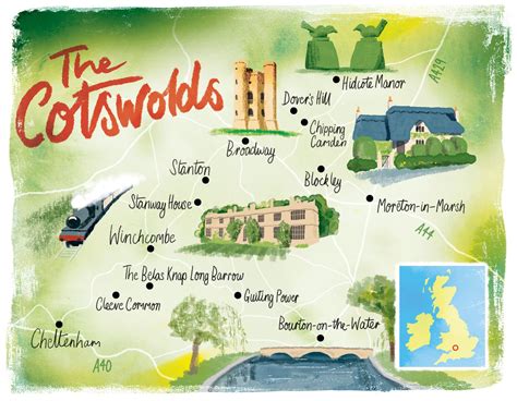 cotswolds on map